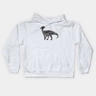 Parasaurolophus dinosaur black and white Kids Hoodie